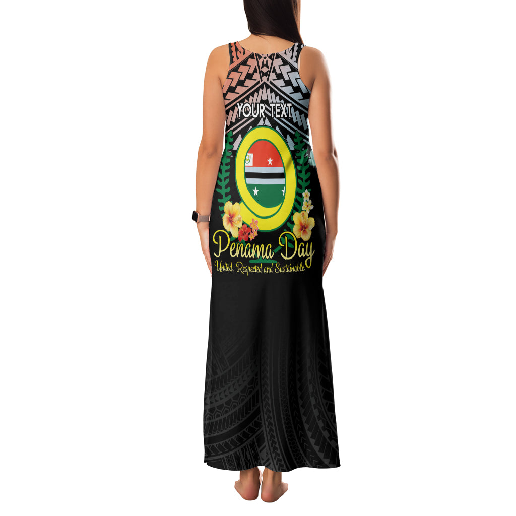 Personalised Penama Day Family Matching Tank Maxi Dress and Hawaiian Shirt Vanuatu Provinces Polynesian Pattern