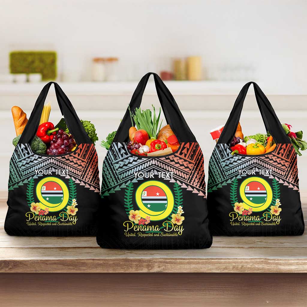 Personalised Penama Day Grocery Bag Vanuatu Provinces Polynesian Pattern