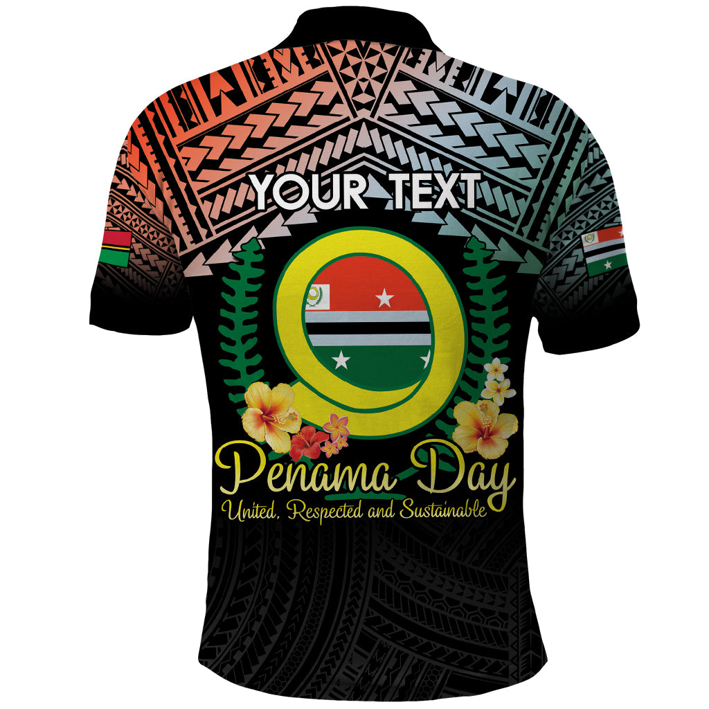 Personalised Penama Day Polo Shirt Vanuatu Provinces Polynesian Pattern