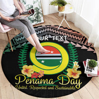 Personalised Penama Day Round Carpet Vanuatu Provinces Polynesian Pattern