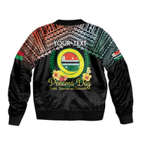 Personalised Penama Day Sleeve Zip Bomber Jacket Vanuatu Provinces Polynesian Pattern LT14 - Polynesian Pride