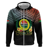 Personalised Penama Day Zip Hoodie Vanuatu Provinces Polynesian Pattern LT14 Zip Hoodie Black - Polynesian Pride