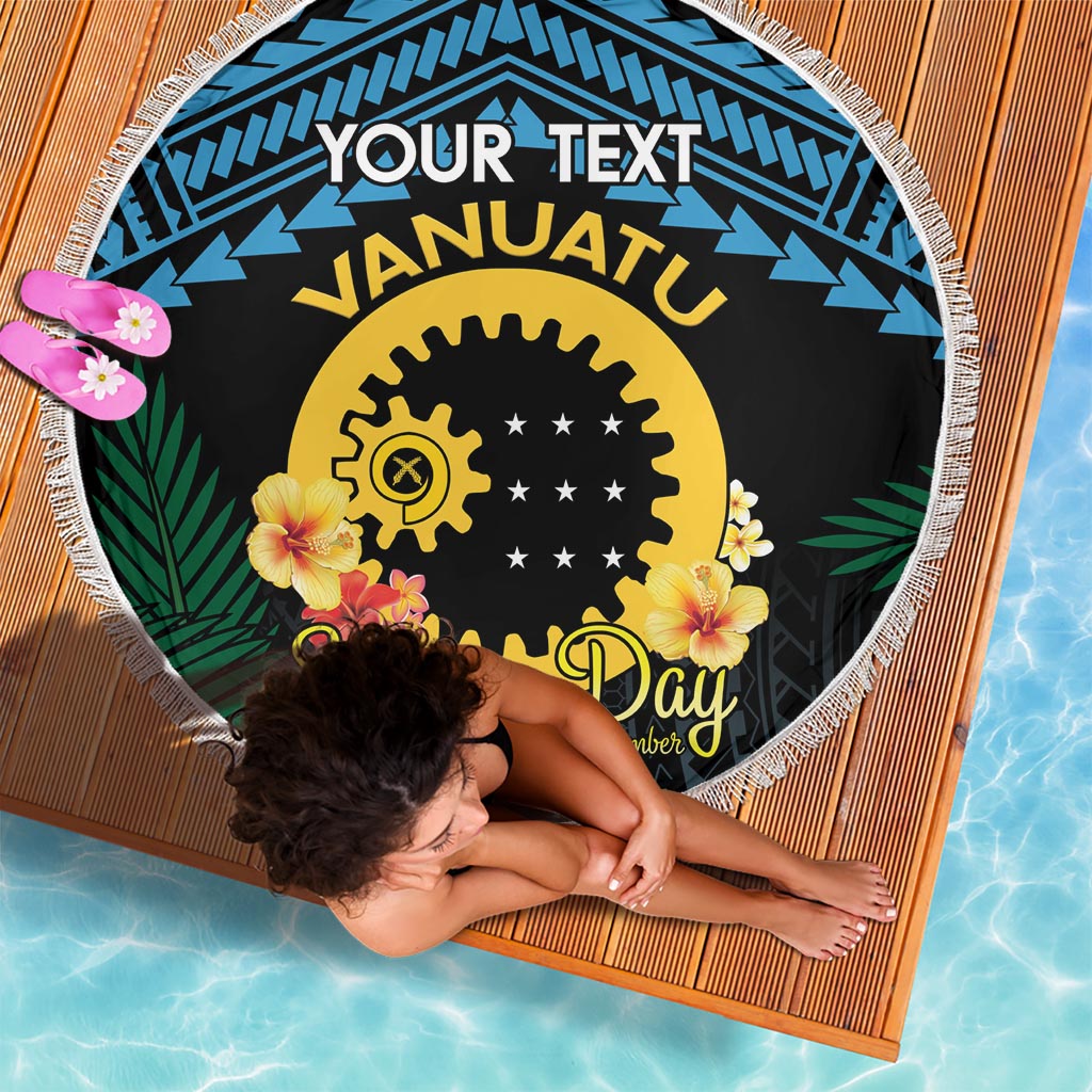 Personalised Sanma Day Beach Blanket Vanuatu Provinces Polynesian Pattern