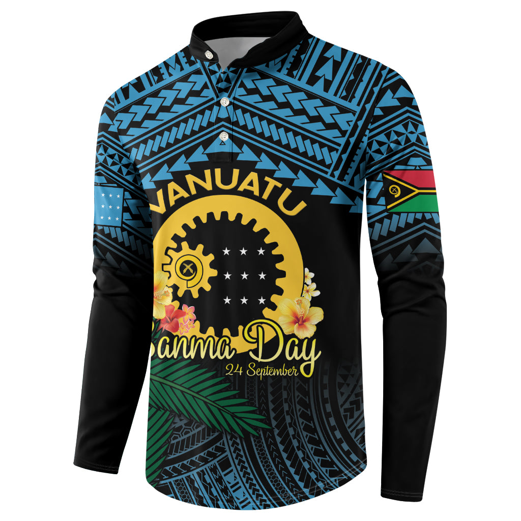 Personalised Sanma Day Button Sweatshirt Vanuatu Provinces Polynesian Pattern LT14 - Polynesian Pride