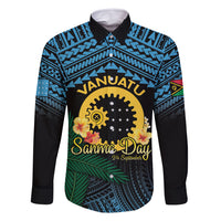 Personalised Sanma Day Family Matching Long Sleeve Bodycon Dress and Hawaiian Shirt Vanuatu Provinces Polynesian Pattern