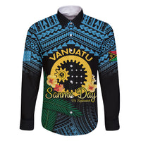 Personalised Sanma Day Family Matching Short Sleeve Bodycon Dress and Hawaiian Shirt Vanuatu Provinces Polynesian Pattern