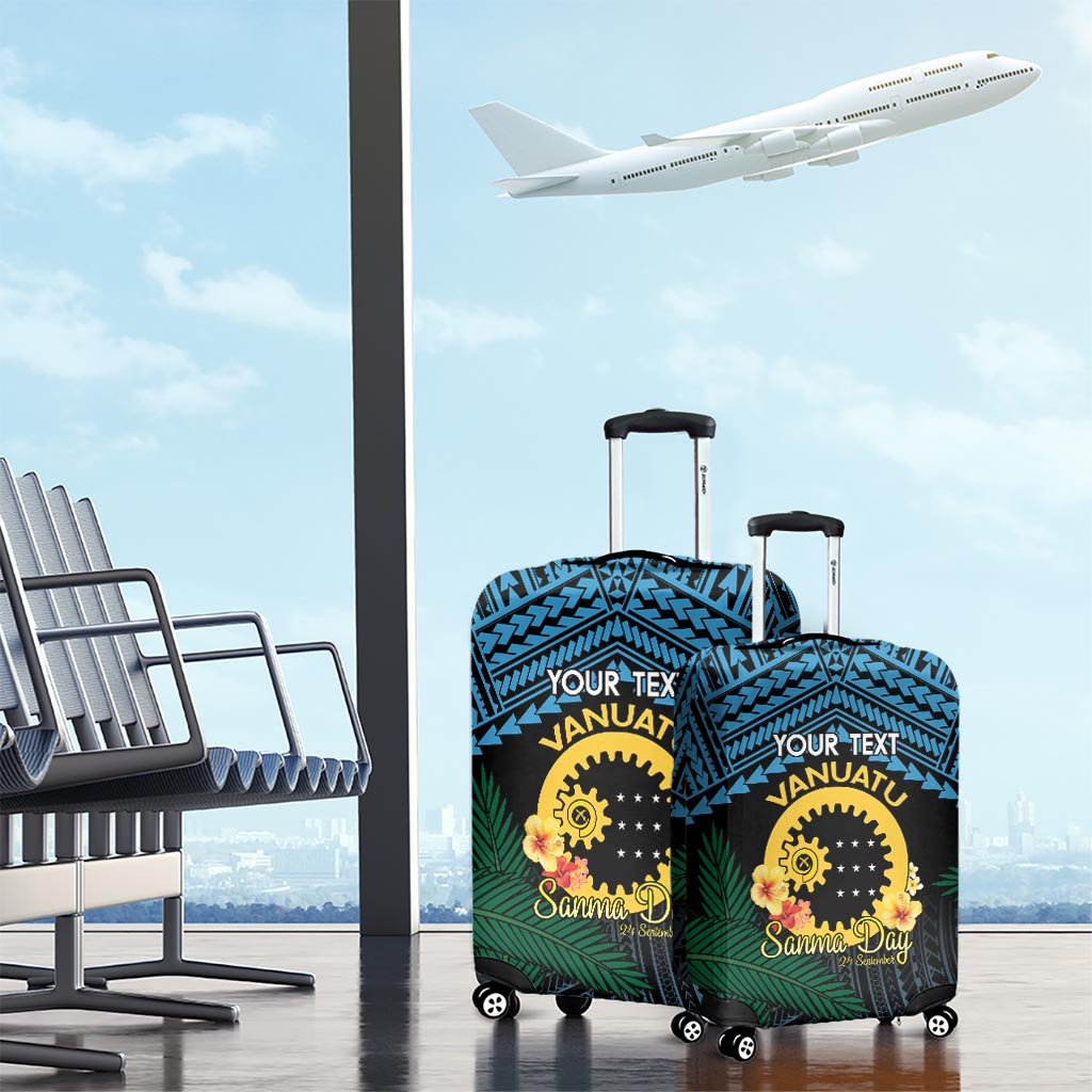 Personalised Sanma Day Luggage Cover Vanuatu Provinces Polynesian Pattern