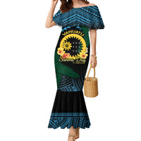 Personalised Sanma Day Mermaid Dress Vanuatu Provinces Polynesian Pattern LT14 Women Black - Polynesian Pride