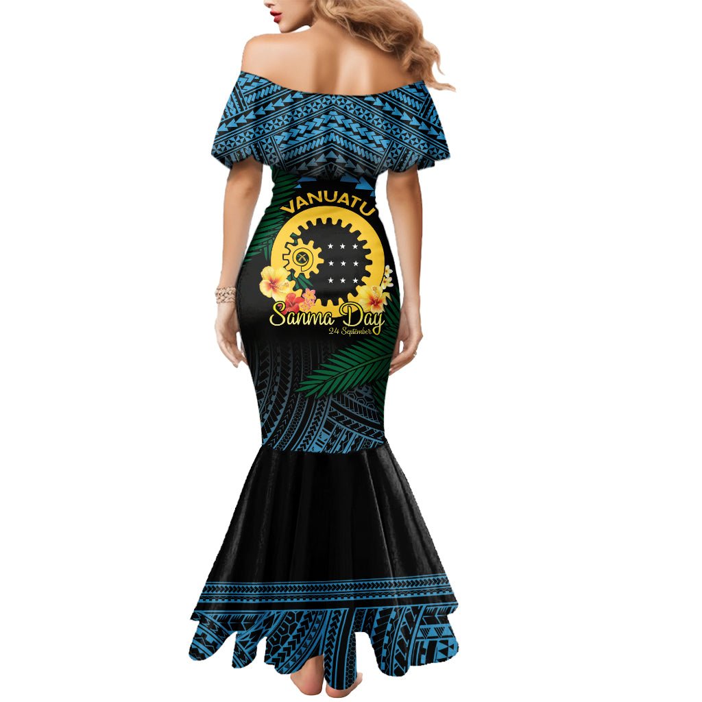 Personalised Sanma Day Mermaid Dress Vanuatu Provinces Polynesian Pattern LT14 - Polynesian Pride