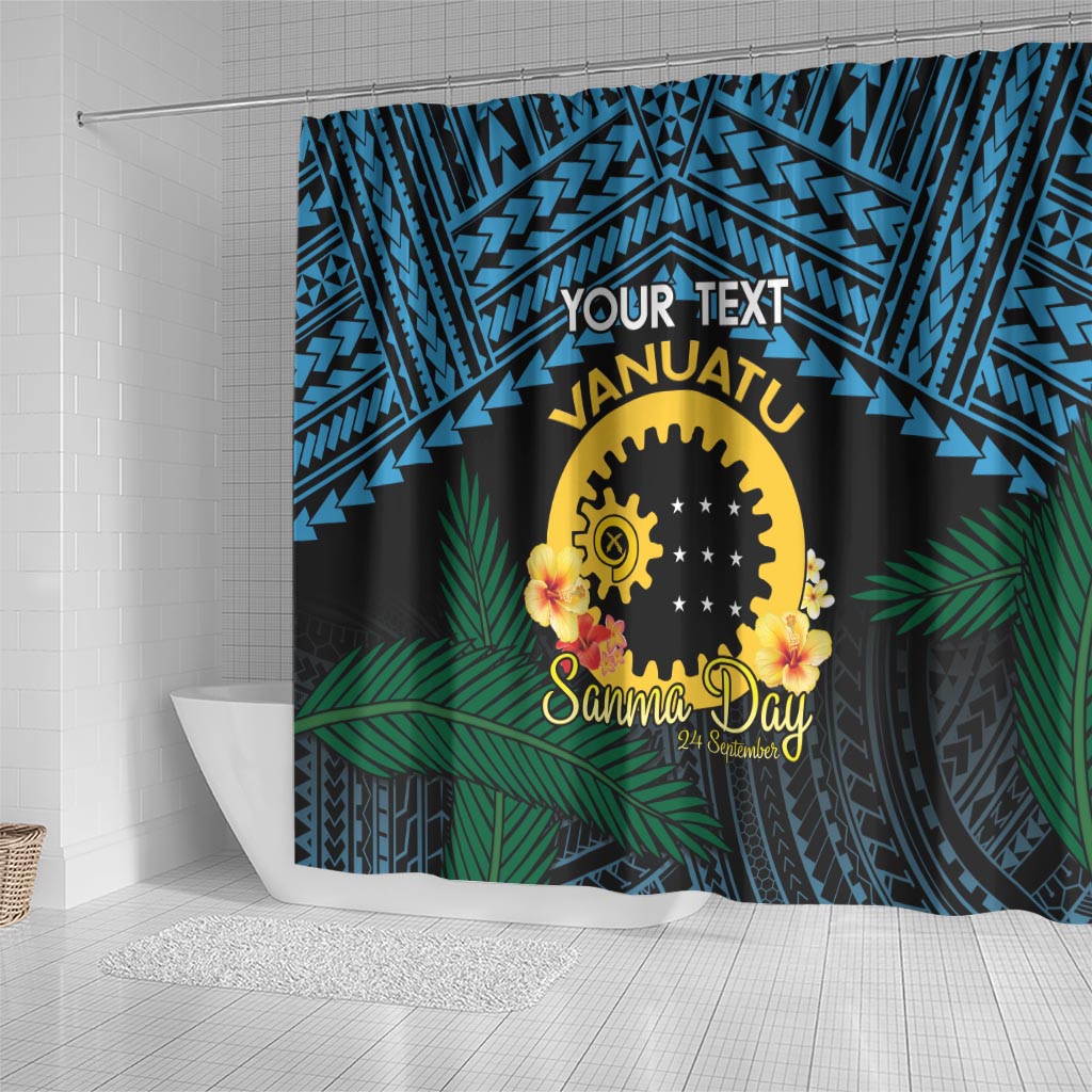 Personalised Sanma Day Shower Curtain Vanuatu Provinces Polynesian Pattern