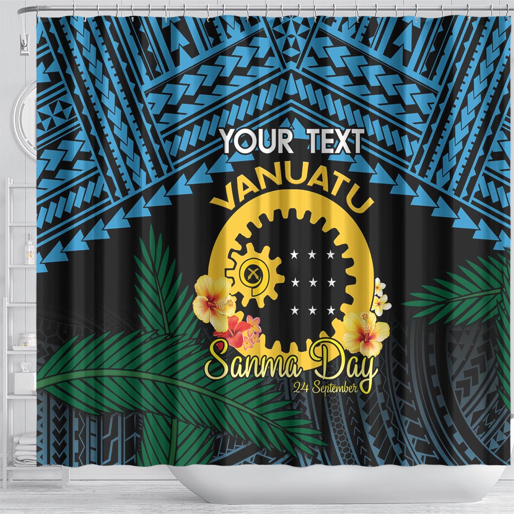 Personalised Sanma Day Shower Curtain Vanuatu Provinces Polynesian Pattern
