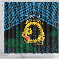 Personalised Sanma Day Shower Curtain Vanuatu Provinces Polynesian Pattern