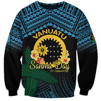 Personalised Sanma Day Sweatshirt Vanuatu Provinces Polynesian Pattern LT14 Unisex Black - Polynesian Pride