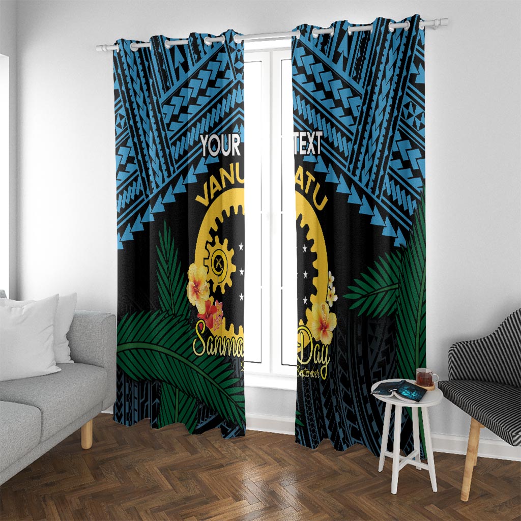 Personalised Sanma Day Window Curtain Vanuatu Provinces Polynesian Pattern