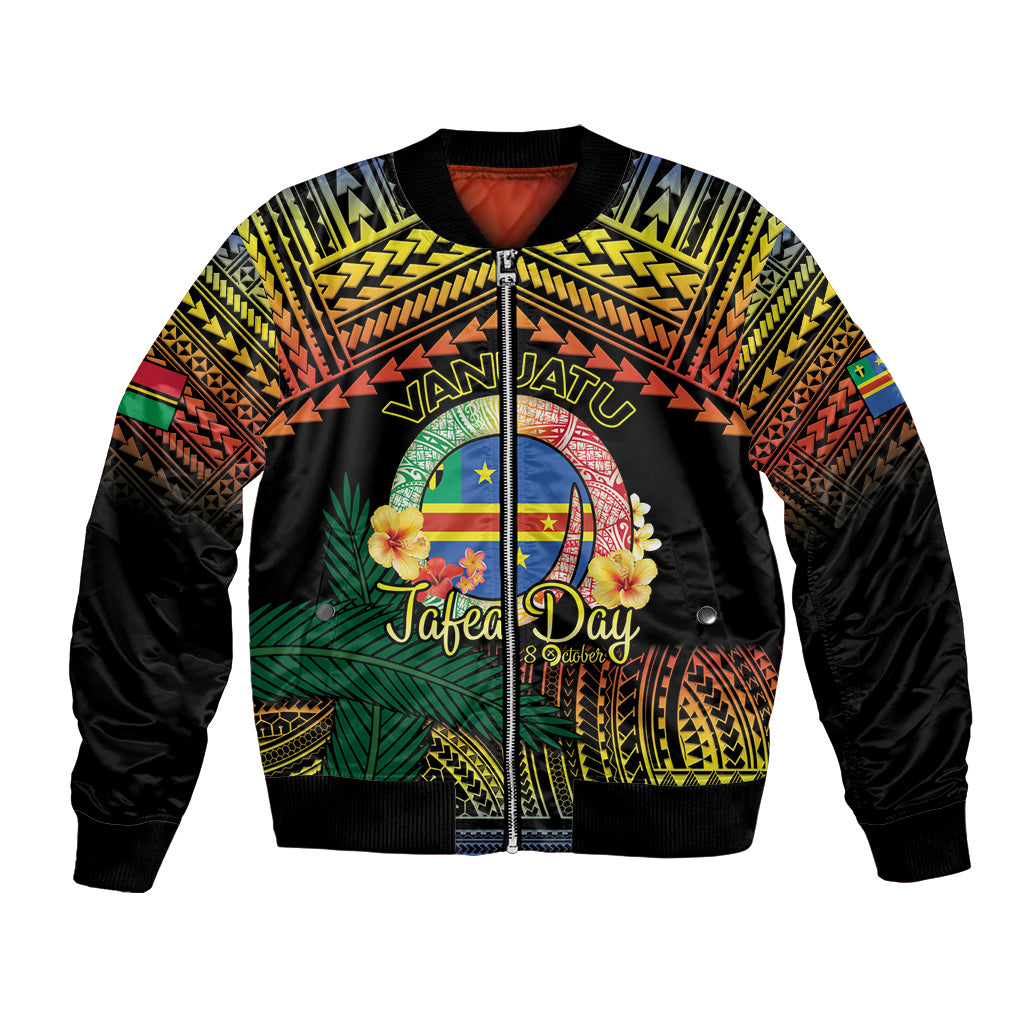 Personalised Tafea Day Bomber Jacket Vanuatu Provinces Polynesian Pattern LT14 Unisex Black - Polynesian Pride
