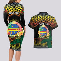 Personalised Tafea Day Couples Matching Long Sleeve Bodycon Dress and Hawaiian Shirt Vanuatu Provinces Polynesian Pattern LT14 - Polynesian Pride