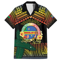 Personalised Tafea Day Family Matching Short Sleeve Bodycon Dress and Hawaiian Shirt Vanuatu Provinces Polynesian Pattern