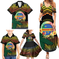 Personalised Tafea Day Family Matching Summer Maxi Dress and Hawaiian Shirt Vanuatu Provinces Polynesian Pattern