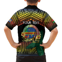 Personalised Tafea Day Family Matching Tank Maxi Dress and Hawaiian Shirt Vanuatu Provinces Polynesian Pattern