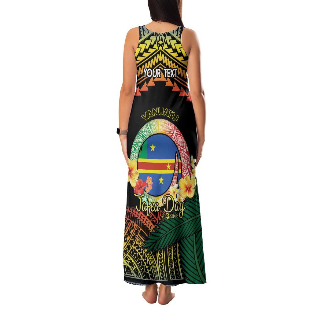 Personalised Tafea Day Family Matching Tank Maxi Dress and Hawaiian Shirt Vanuatu Provinces Polynesian Pattern