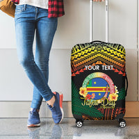 Personalised Tafea Day Luggage Cover Vanuatu Provinces Polynesian Pattern