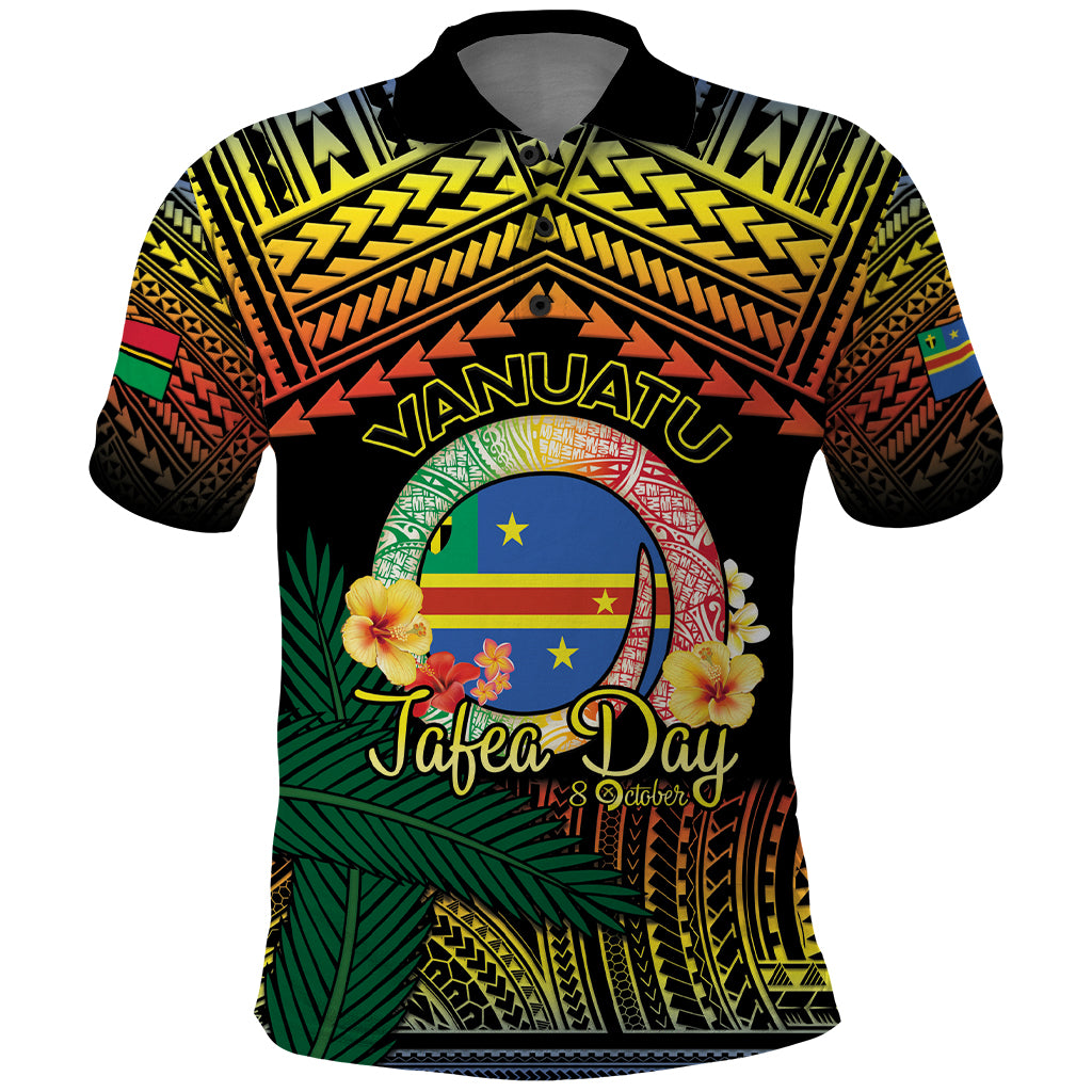 Personalised Tafea Day Polo Shirt Vanuatu Provinces Polynesian Pattern LT14 Black - Polynesian Pride