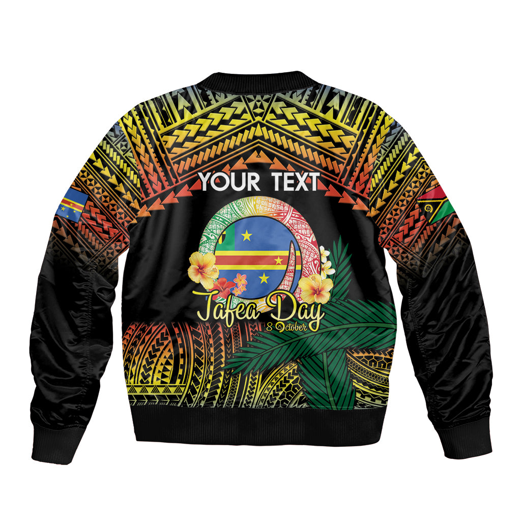 Personalised Tafea Day Sleeve Zip Bomber Jacket Vanuatu Provinces Polynesian Pattern LT14 - Polynesian Pride