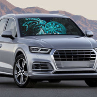 Personalised New Zealand Darts Auto Sun Shade Happiness Is A Tight Threesome Maori Paua Shell - Polynesian Pride