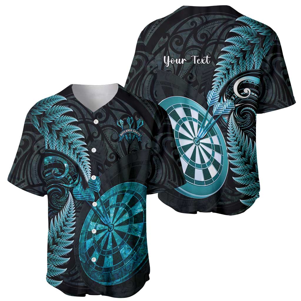 Personalised New Zealand Darts Baseball Jersey Happiness Is A Tight Threesome Maori Paua Shell