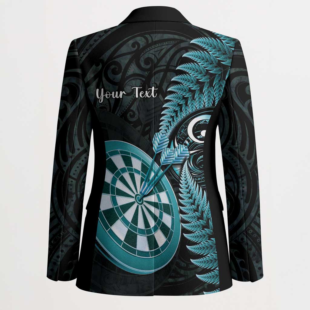 Personalised New Zealand Darts Blazer Happiness Is A Tight Threesome Maori Paua Shell - Polynesian Pride