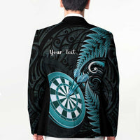 Personalised New Zealand Darts Blazer Happiness Is A Tight Threesome Maori Paua Shell - Polynesian Pride