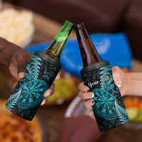 Personalised New Zealand Darts 4 in 1 Can Cooler Tumbler Happiness Is A Tight Threesome Maori Paua Shell