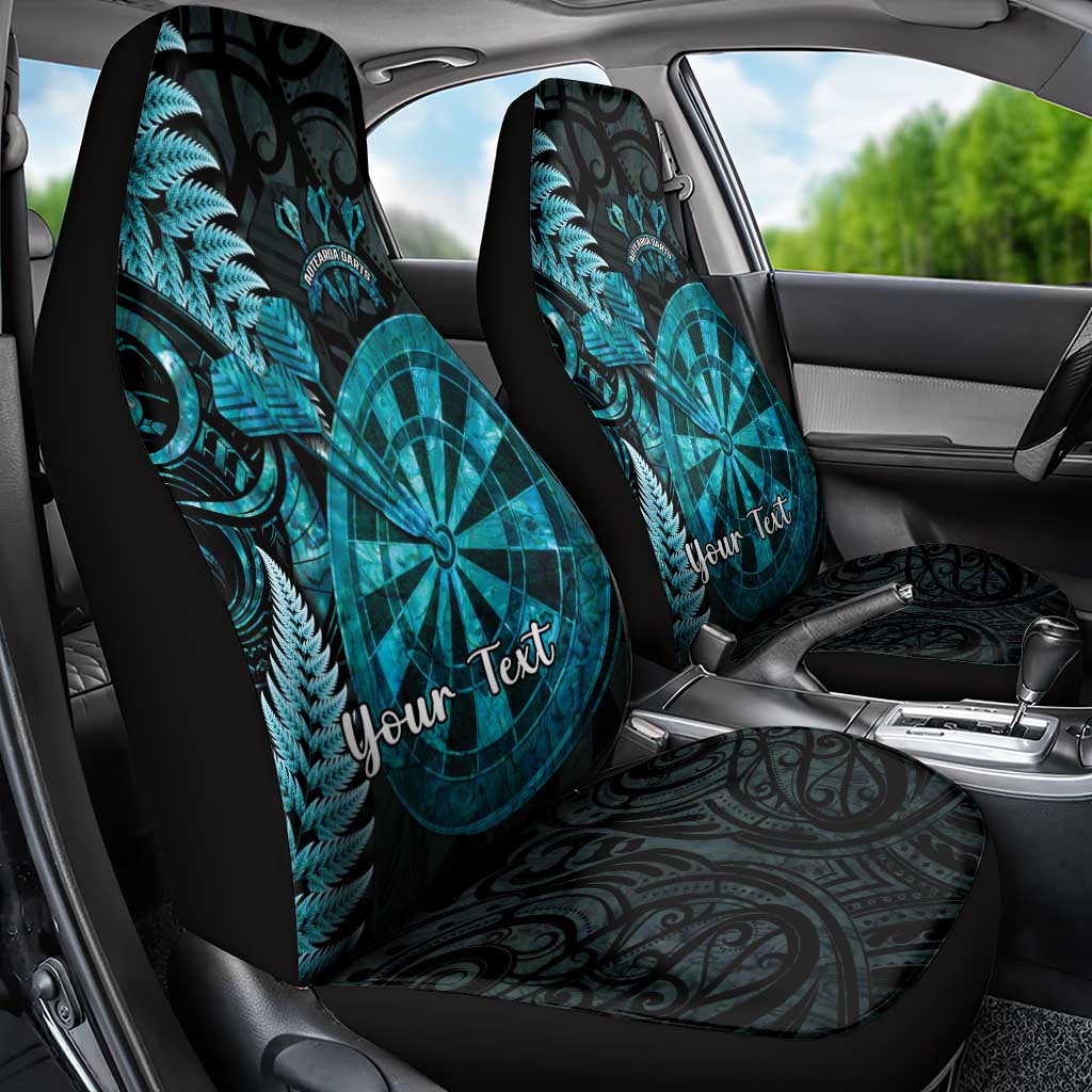 Personalised New Zealand Darts Car Seat Cover Happiness Is A Tight Threesome Maori Paua Shell