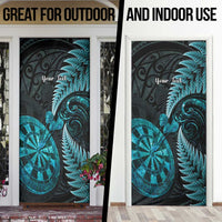 Personalised New Zealand Darts Door Cover Happiness Is A Tight Threesome Maori Paua Shell - Polynesian Pride