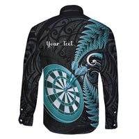 Personalised New Zealand Darts Family Matching Long Sleeve Bodycon Dress and Hawaiian Shirt Happiness Is A Tight Threesome Maori Paua Shell