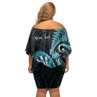 Personalised New Zealand Darts Family Matching Off Shoulder Short Dress and Hawaiian Shirt Happiness Is A Tight Threesome Maori Paua Shell LT14 - Polynesian Pride