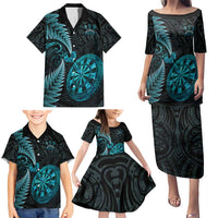 Personalised New Zealand Darts Family Matching Puletasi and Hawaiian Shirt Happiness Is A Tight Threesome Maori Paua Shell LT14 - Polynesian Pride