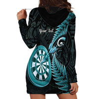 Personalised New Zealand Darts Hoodie Dress Happiness Is A Tight Threesome Maori Paua Shell