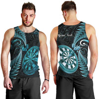 Personalised New Zealand Darts Men Tank Top Happiness Is A Tight Threesome Maori Paua Shell