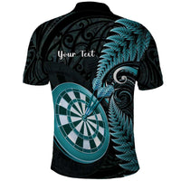 Personalised New Zealand Darts Polo Shirt Happiness Is A Tight Threesome Maori Paua Shell