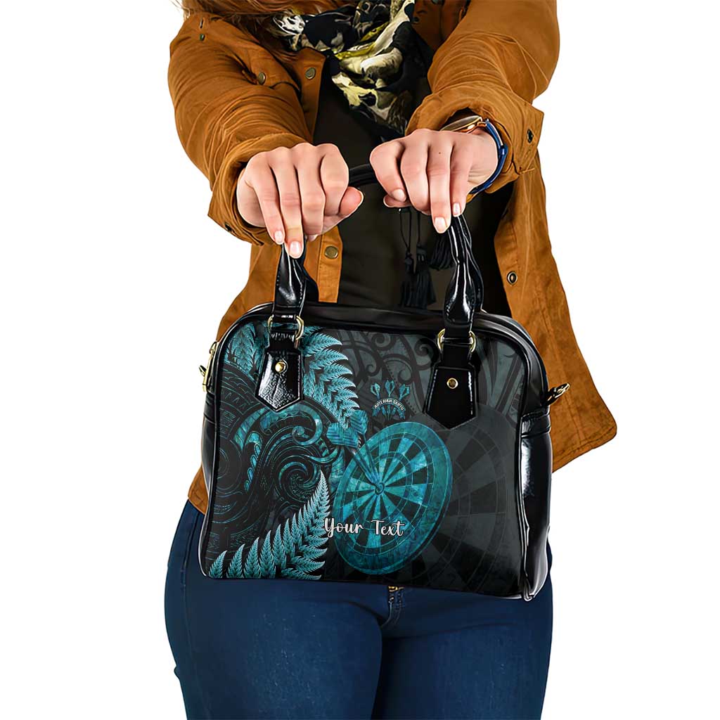 Personalised New Zealand Darts Shoulder Handbag Happiness Is A Tight Threesome Maori Paua Shell