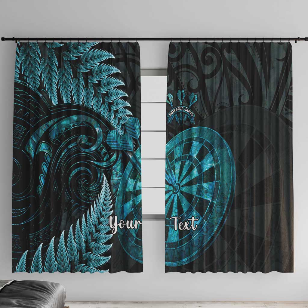 Personalised New Zealand Darts Window Curtain Happiness Is A Tight Threesome Maori Paua Shell