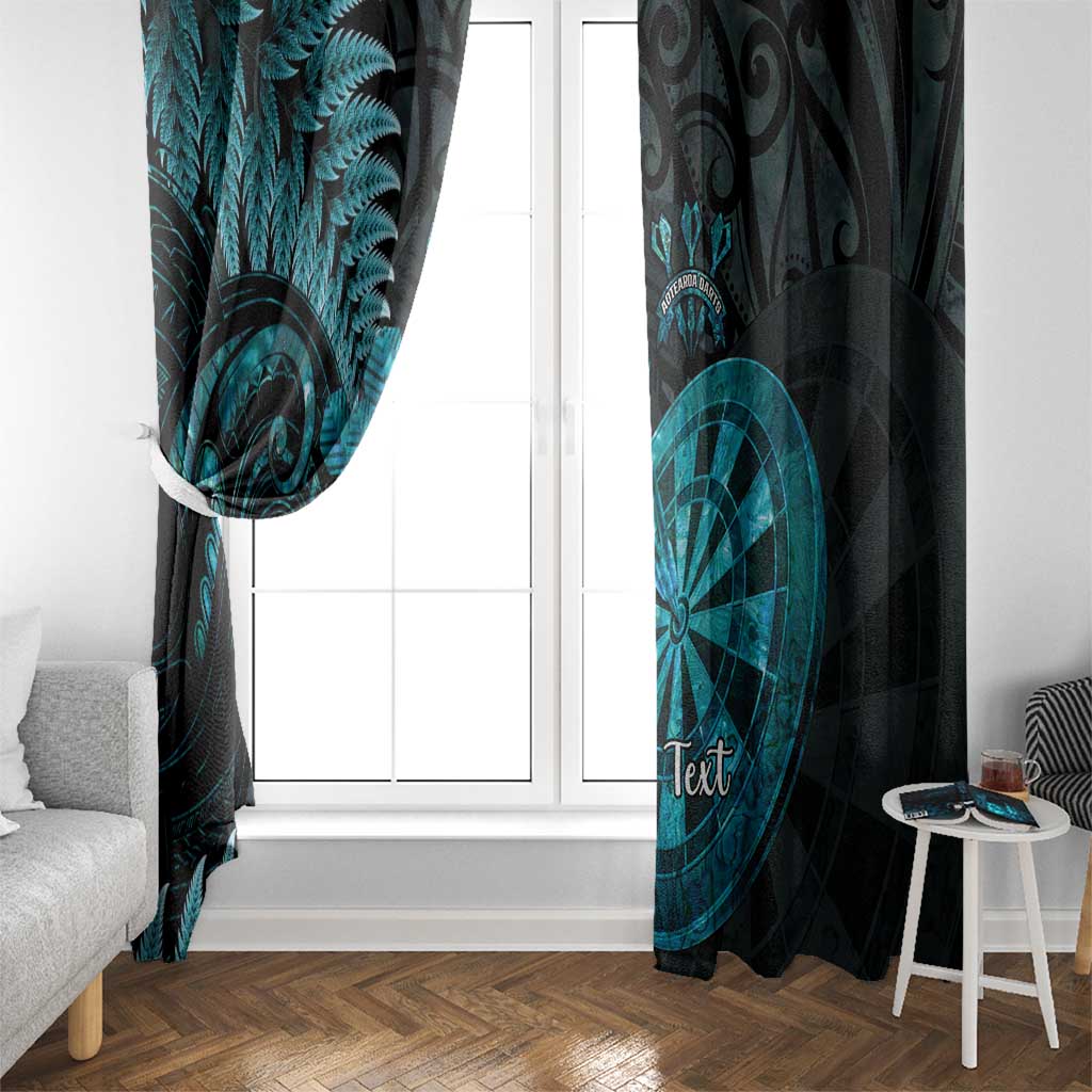 Personalised New Zealand Darts Window Curtain Happiness Is A Tight Threesome Maori Paua Shell