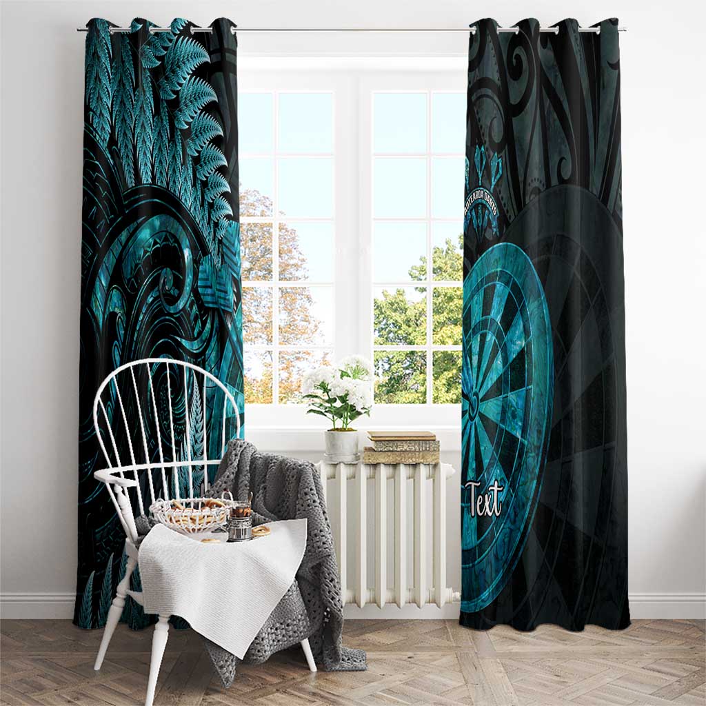 Personalised New Zealand Darts Window Curtain Happiness Is A Tight Threesome Maori Paua Shell