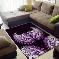 New Zealand Ta Moko Area Rug Aotearoa Maori Chest Tattoo Purple LT14 - Polynesian Pride