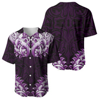 New Zealand Ta Moko Baseball Jersey Aotearoa Maori Chest Tattoo Purple LT14 - Polynesian Pride