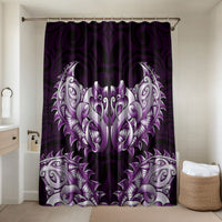 New Zealand Ta Moko Bathroom Set Aotearoa Maori Chest Tattoo Purple LT14 Shower Curtain Only Purple - Polynesian Pride