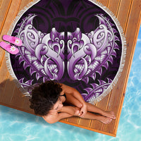 New Zealand Ta Moko Beach Blanket Aotearoa Maori Chest Tattoo Purple LT14 - Polynesian Pride