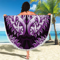 New Zealand Ta Moko Beach Blanket Aotearoa Maori Chest Tattoo Purple LT14 - Polynesian Pride