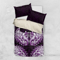 New Zealand Ta Moko Bedding Set Aotearoa Maori Chest Tattoo Purple LT14 US Twin 172cm x 218cm Purple - Polynesian Pride